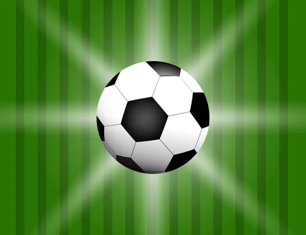Fútbol, balón de fútbol aislado en el campo de fútbol Fondo con espacio para su texto . — Archivo Imágenes Vectoriales