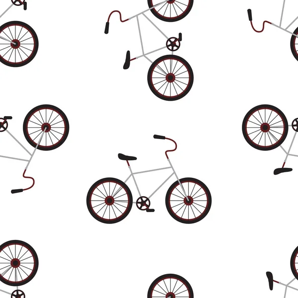 Fahrrad isoliert auf dem weißen Hintergrund Seamles Muster. — Stockvektor
