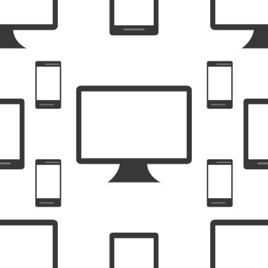 Seamless modeli siyah beyaz Isoleted cihazların. Düz tasarım.
