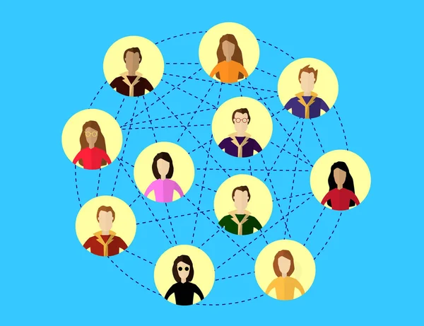Concepto de red social global. Sistemas y tecnologías de comunicación . — Vector de stock