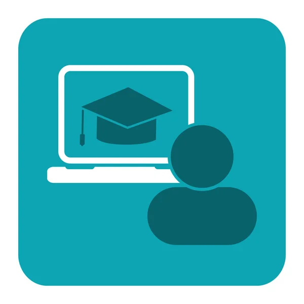 Icono de educación. Ilustración vectorial plana para el aprendizaje electrónico y la educación en línea . — Vector de stock