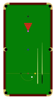 Snooker tablo üstten görünüm, düz görüntü