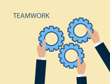 Modern düz illüstrasyon, hedefe ulaşmak için takım çalışması