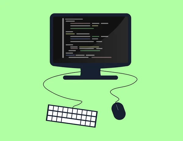Concepto de programación y codificación, desarrollo de sitios web, diseño web. Ilustración plana — Archivo Imágenes Vectoriales