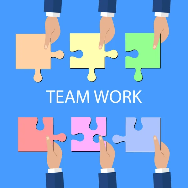 Modern Flat Illustration of Teamwork to reach goal - Stok Vektor