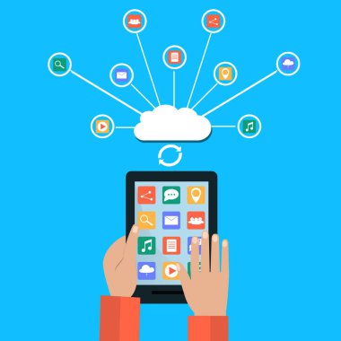Holding eller Tablet ve Modern bulut hizmetlerine Bağlan