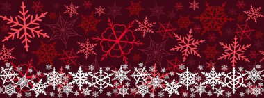 Noel kesintisiz yatay kalıp. renkli kar taneleri