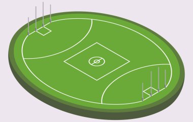 Isometric field for Australian football, isolated image vector