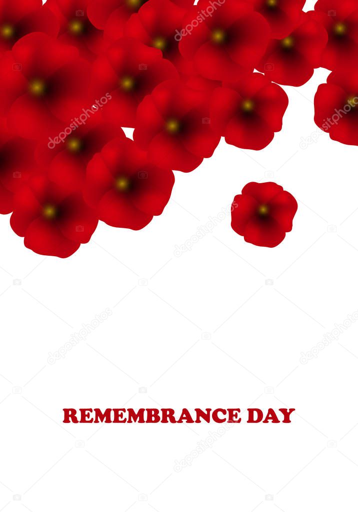 Remembrance Day, Anzac Day, Veterans Day Background with Poppies. Lest We Forget.