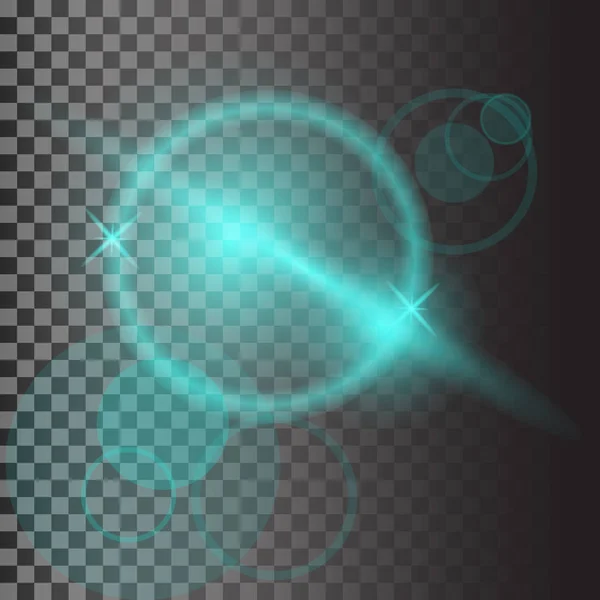 Vektor magische grüne Strahlen leuchten Lichteffekt isoliert auf transparent — Stockvektor