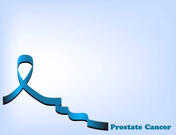 Cáncer de próstata Blue Awareness Ribbon Antecedentes. Próstata mundial — Vector de stock