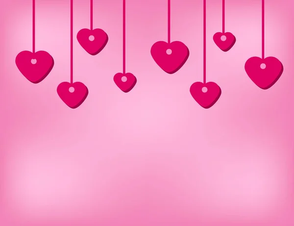 Valentine's day background with hearts  on the pink background — Stock Vector