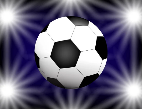 Fútbol, balón de fútbol sobre fondo brillante con espacio para su texto . — Archivo Imágenes Vectoriales