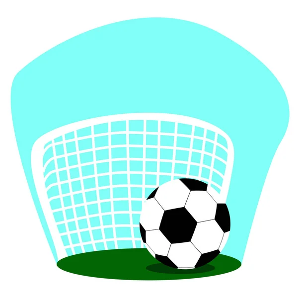 Football, ballon de football et un but. Style plat . — Image vectorielle