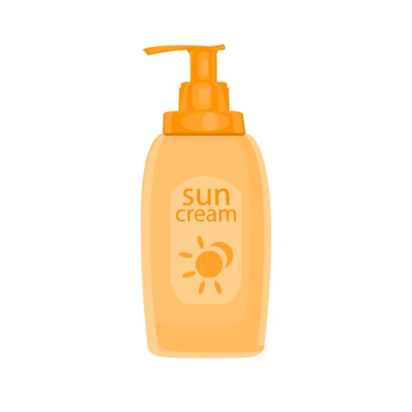 Sun protection cream tube. Solskydd-ikonen. Vektorillustration — Stock vektor