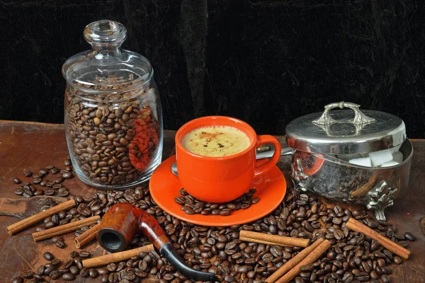 Νεκρή φύση με καφέ σε στυλ ρετρό — Φωτογραφία Αρχείου