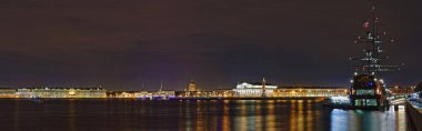 St. Petersburg, Rusya - 09 Aralık 2018 Vas Tükürüğü Panoraması