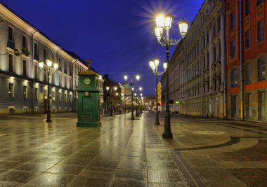 St. Petersburg, Rusya - 04 Kasım 2017 Malaya Konyush Panoraması