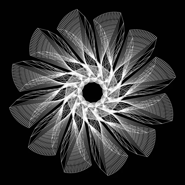 Анотація цифрової лінії мистецтва квітковий візерунок. Елемент для дизайну . — стоковий вектор