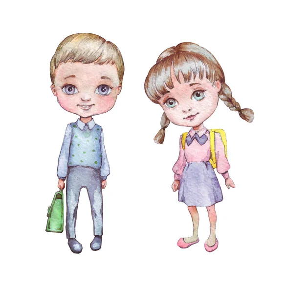 男の子と女の子のランドセルを — ストック写真