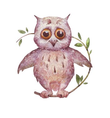 Bir şube göl kenarında oturan bir baykuş