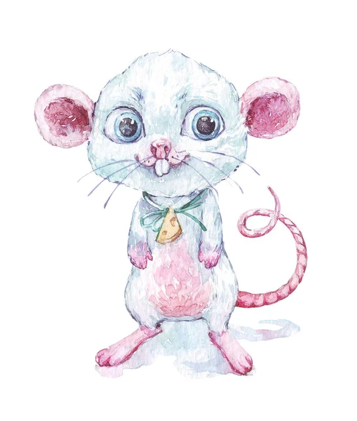 Malá kreslená myš stojící — Stock fotografie
