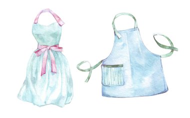 Mutfak önlüğü suluboya resim izolasyonu