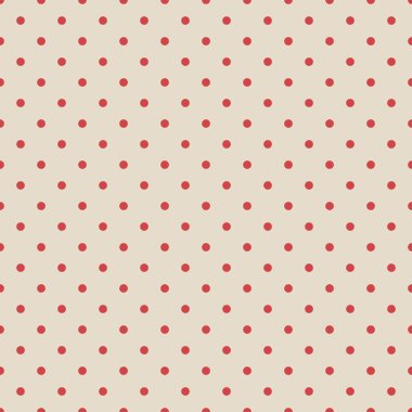 Kırmızı vintage polka dot Dikişsiz desen kumaş doku.
