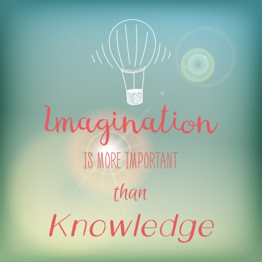 Motivasyon kartı veya poster parlak mavi gökyüzü ve parlama, pembe harflerle ve beyaz balon doodle.