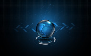 vector abstract globe technology communication innovation design clipart