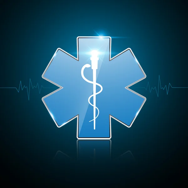 Icono de ambulancia de servicios médicos de emergencia — Vector de stock