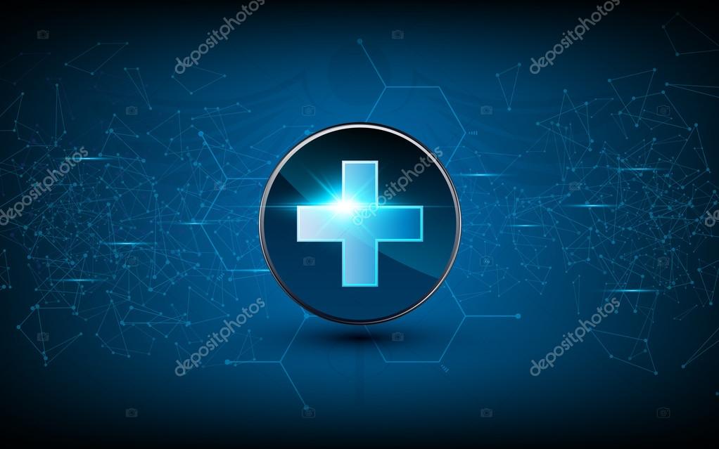 Vector medical health care sci fi design background technology innovation concept