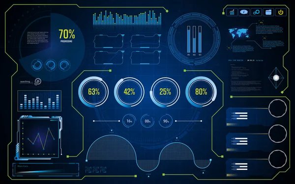 Abstrato ui tela futurista — Vetor de Stock