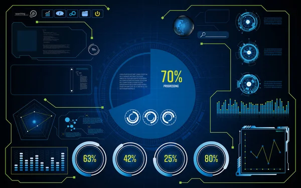 Abstraite ui écran futuriste — Image vectorielle