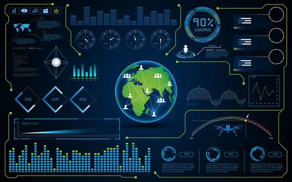 HUD-Ui-Schnittstelle-Bildschirm — Stockvektor