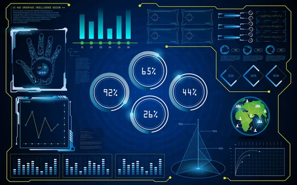 HUD ui interfész képernyő — Stock Vector