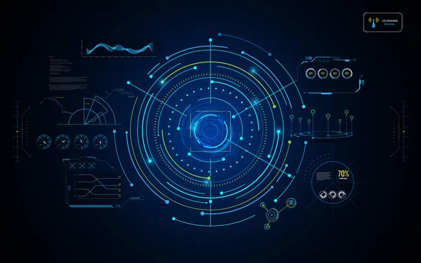 Interfaz con pantalla inteligente ui — Vector de stock