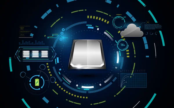 Nube de datos del sistema de alta tecnología — Vector de stock