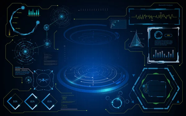 Hud-Schnittstelle mit UI-Bildschirm — Stockvektor