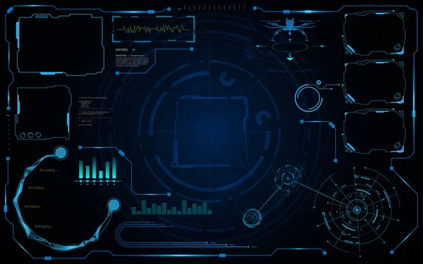 Hud arabirimi ile kullanıcı arabirimi perde — Stok Vektör