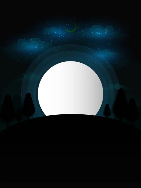 Nightscape template silhouette — Stock Vector