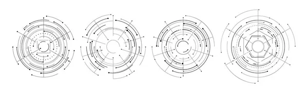 Uppsättning av hud element futuristiska cirkel — Stock vektor