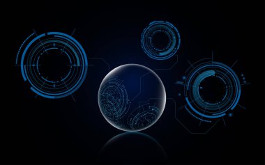 hud öğeleri arka plan ile soyut fütüristik Küre
