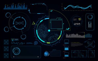 Hud UI ekran Pano şablonu Merhaba tech sci fi kavramı backgrou