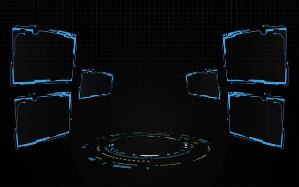Virtual hud gui VR glass technology system smart AI concept retour — Image vectorielle
