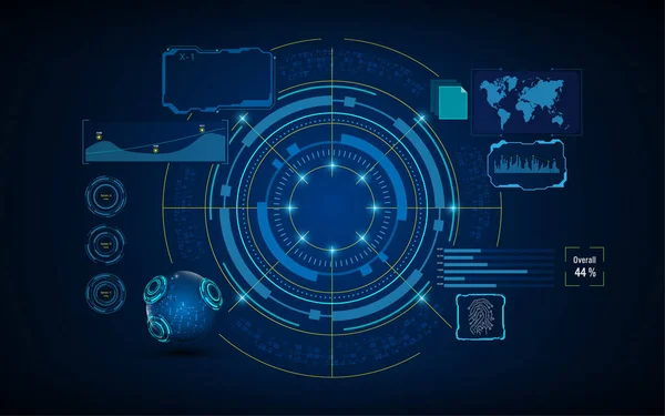 Círculo HUD GUI UI servicios de inteligencia artificial sistema virtual — Archivo Imágenes Vectoriales