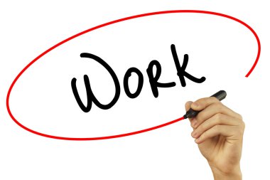 Adam el iş ile siyah kalemi görsel ekranda yazma. Isolat