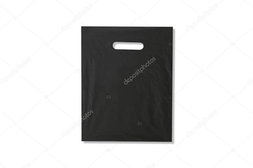 Blank plastic bag mock up isolated on white background. Empty bl