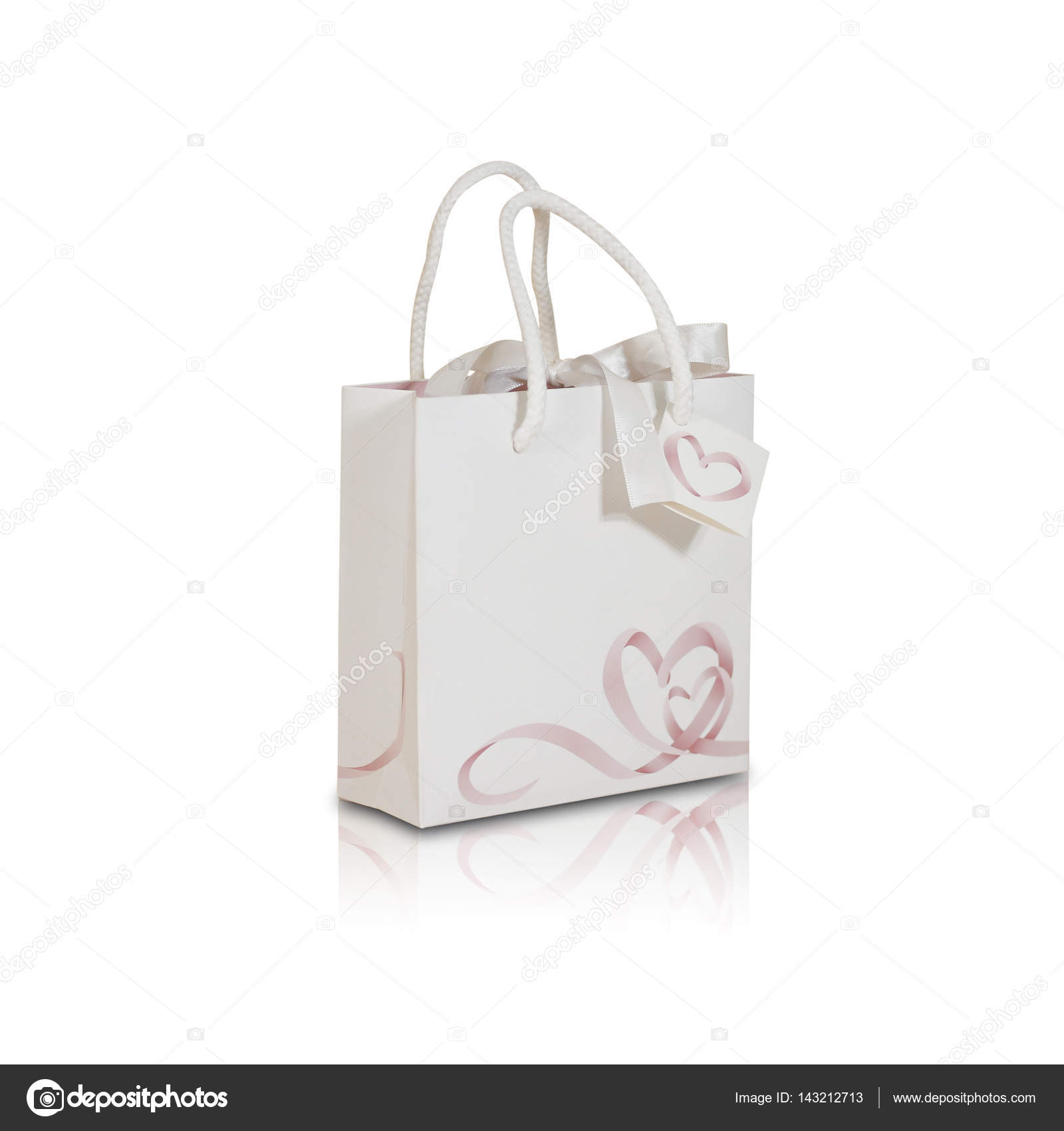 Download Blank white paper gift bag mock up standing on isolated ...