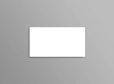 Boş beyaz el ilanı şablonu kağıt yumuşak ile gri arka plan üzerinde sh